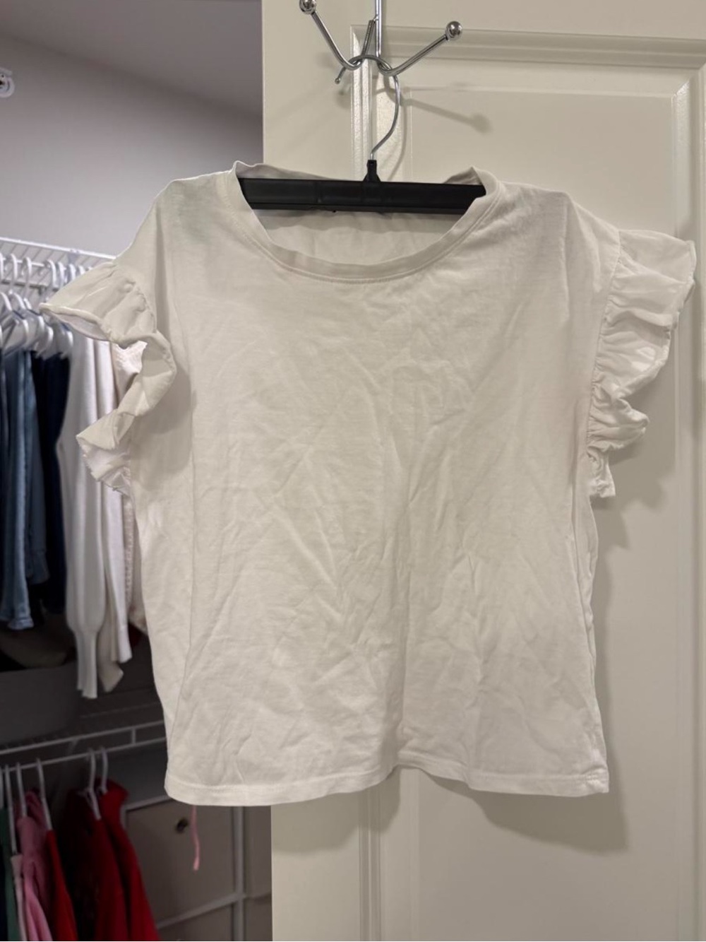 Zara White Ruffle Top
